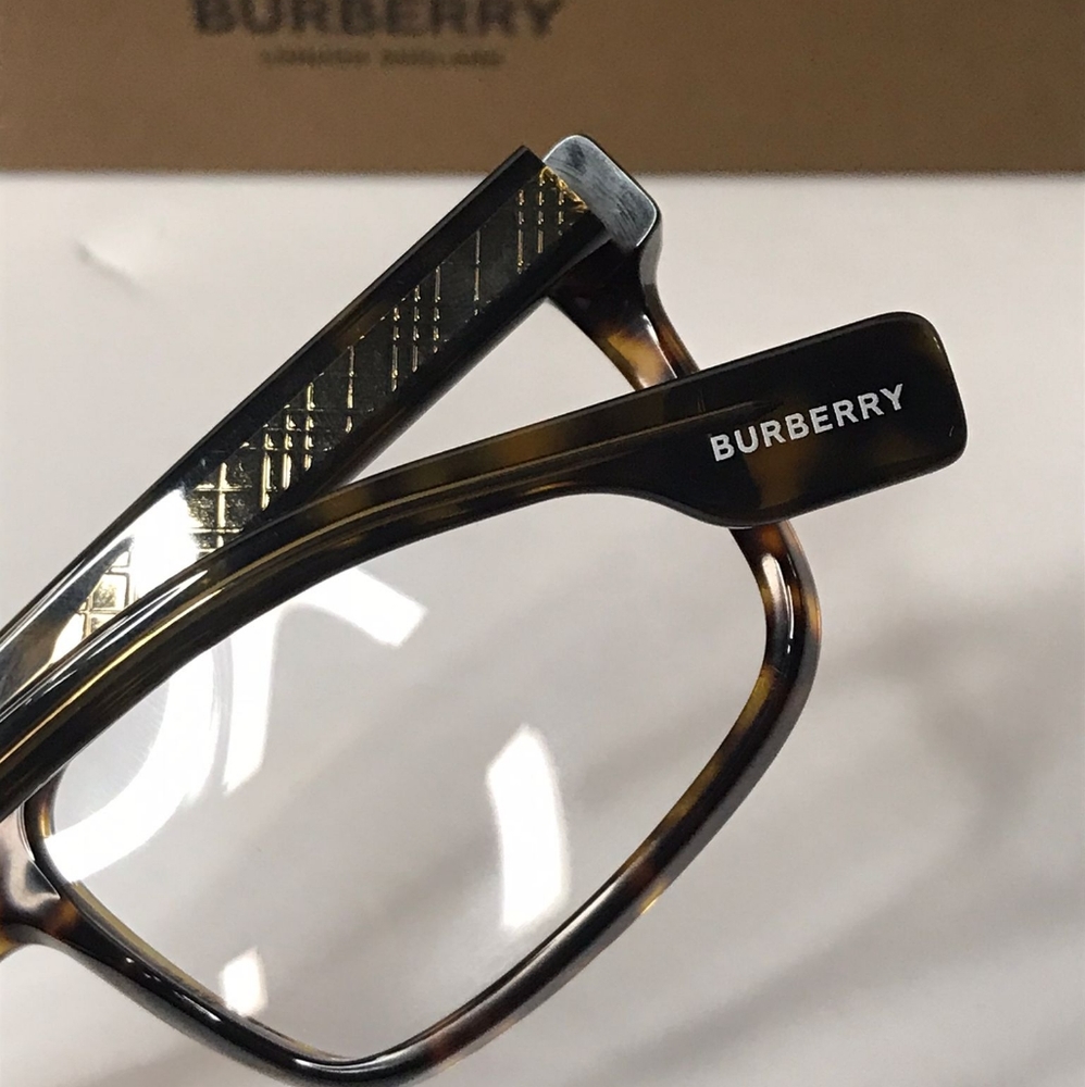 Authentic New BURBERRYMen's Tortoise Square Eyeglass Frames BE2320F386455 - Picture 9 of 15